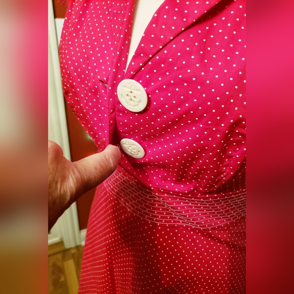 Ruby Rox Red 2-Button Retro Pin-Up Midi Dress - Picture 10 of 14